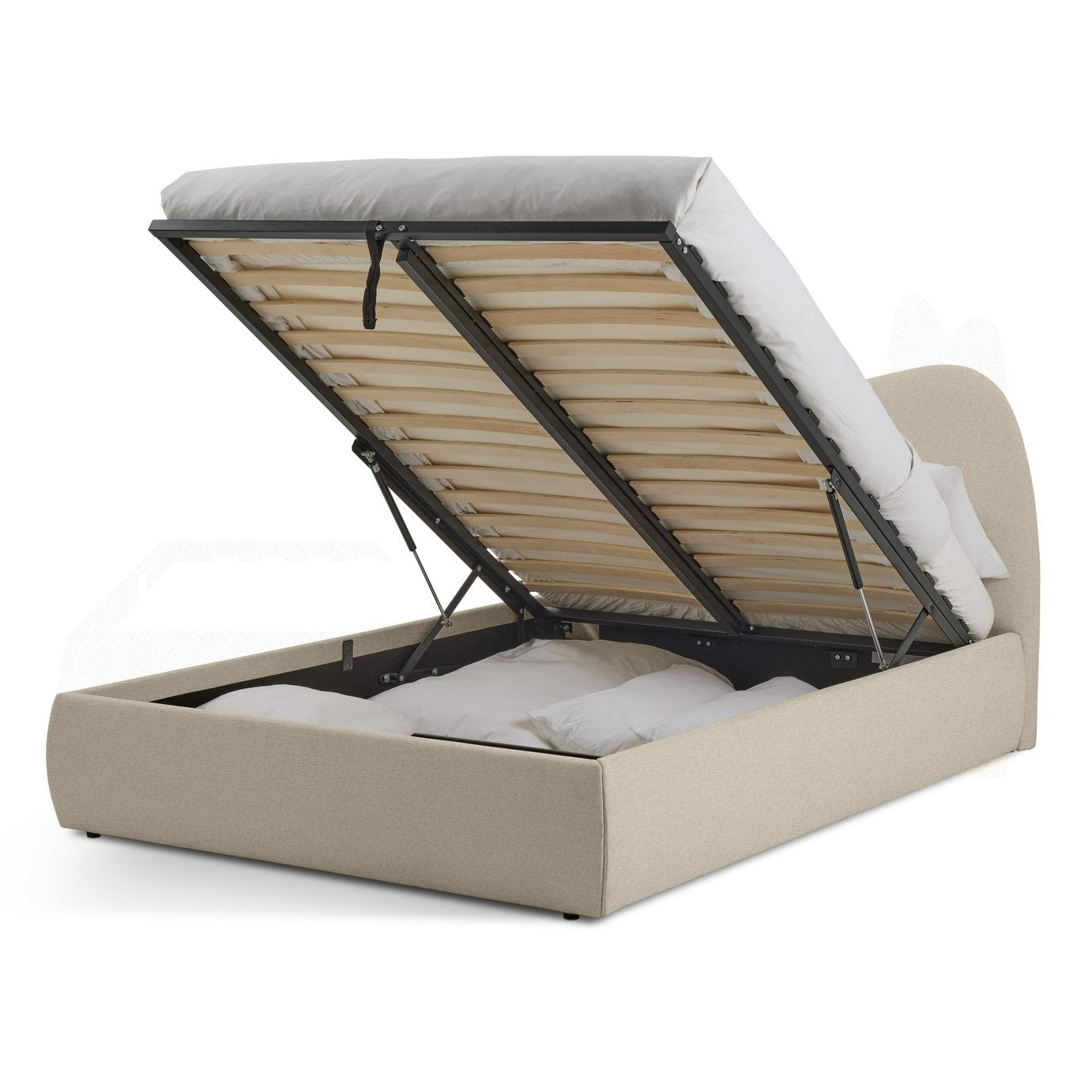 Orton Small Double End Lift Ottoman Bed - Beige | Practical Lift Access
