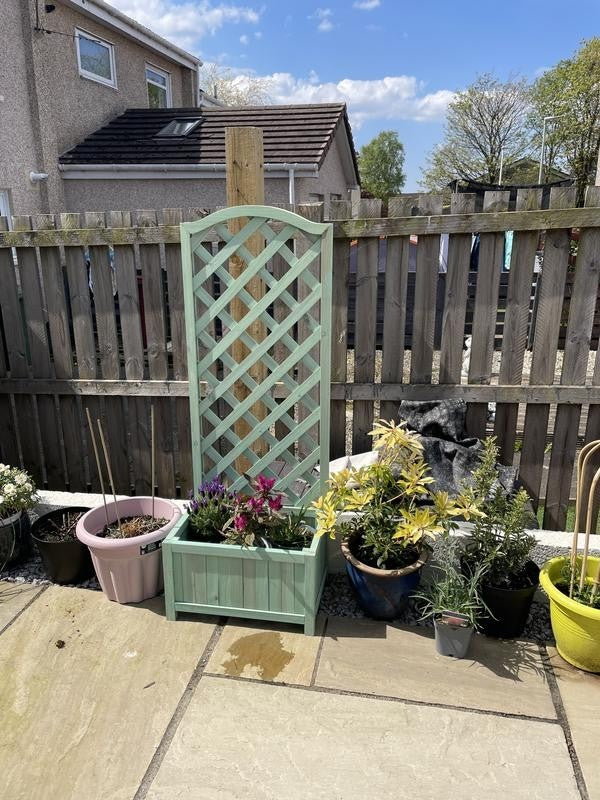 Original And Home Straight Lattice Planter Green | Outdoor Garden Plant Pot Trel