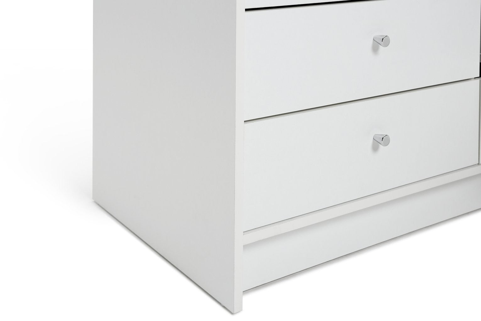 Home Malibu 3 Door 4 Drawer Mirror Wardrobe - White ( B Grade )