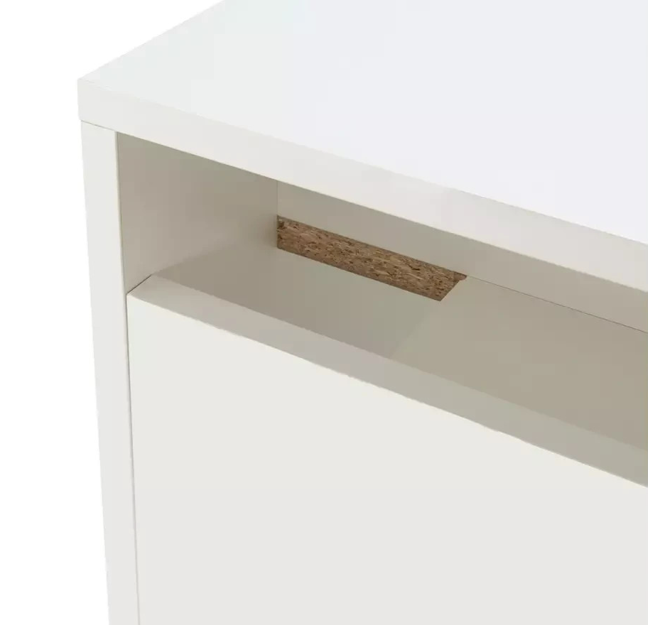 Home Pepper 2 Drawer Desk White | Modern Home Office Computer Study Work Desk Fu