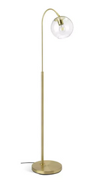 Coleman Glass Shade Metal Floor Lamp Brass | Modern Standing Floor Light Home