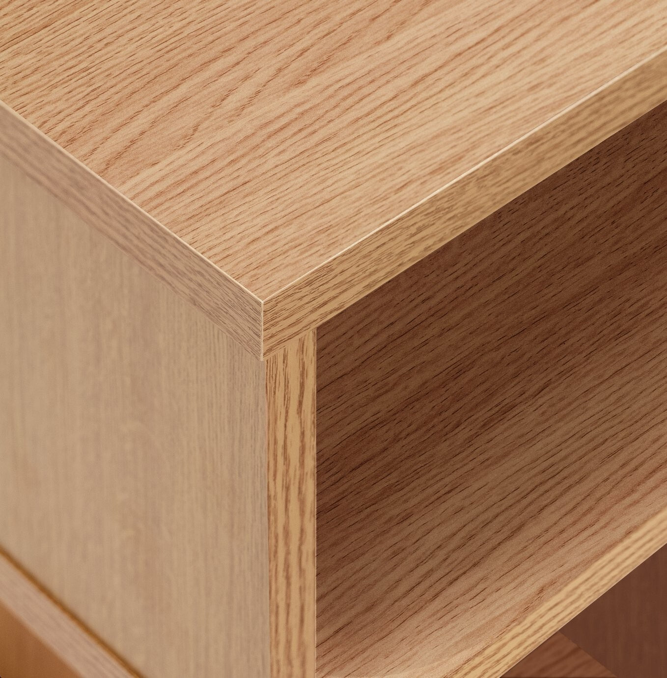 Home Cubes Short Shallow Shelving Unit - Oak Effect