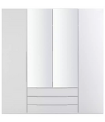 Hallingford 4 Door 3 Drawer Wardrobe- White Gloss (B GRADE)