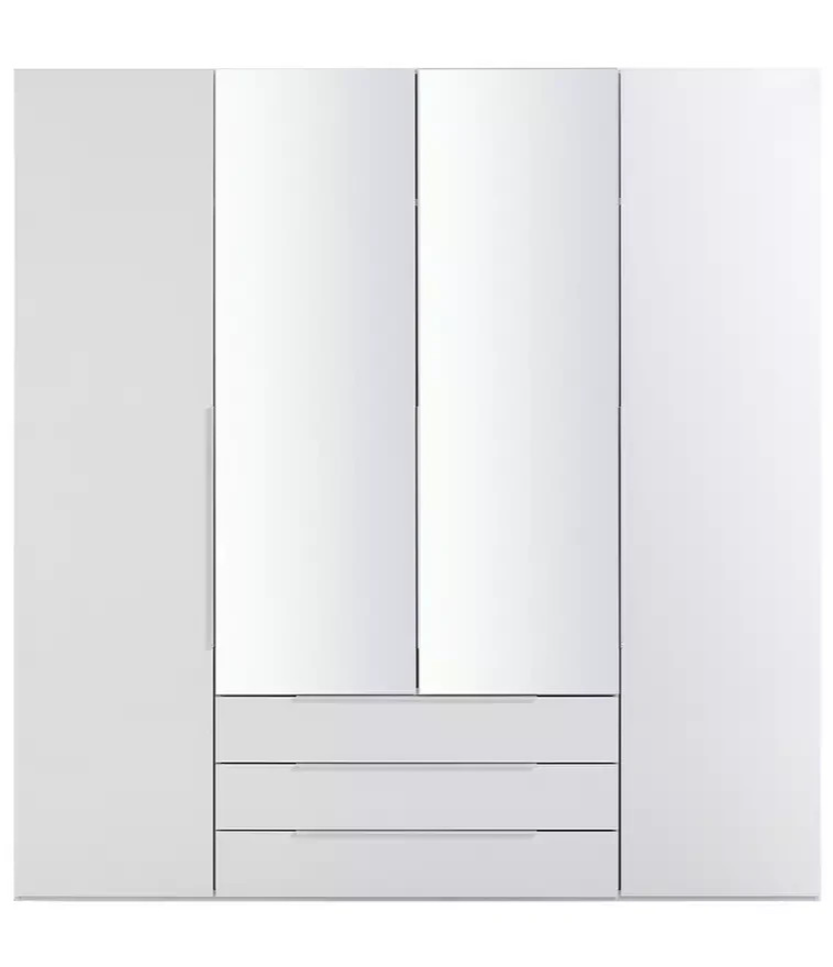 Hallingford 4 Door 3 Drawer Wardrobe- White Gloss (B GRADE)