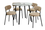 Fyra Glass Dining Table & 4 Natural Chairs ( B Grade 54814 - 54817 )