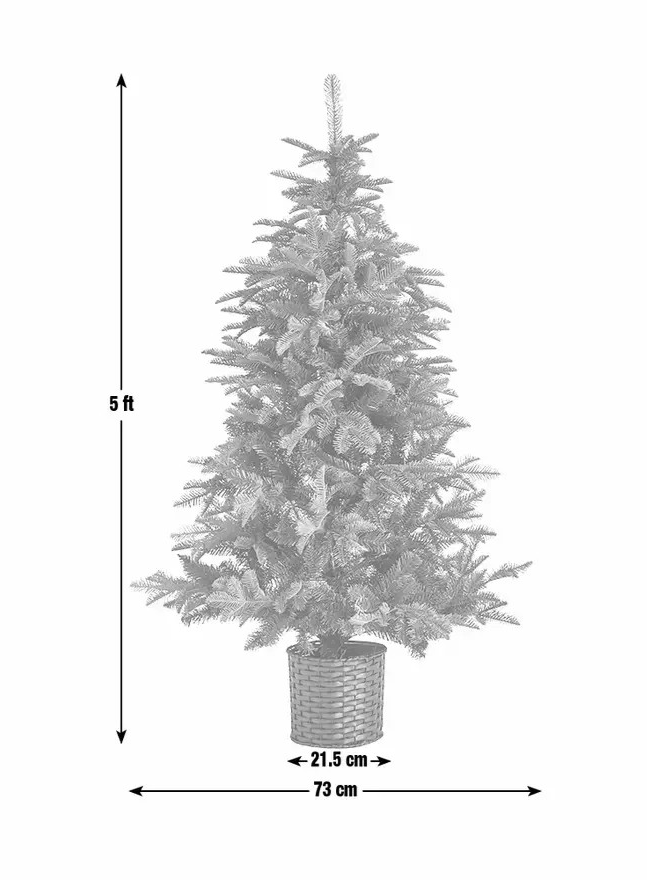 5ft Premium Potted Artificial Christmas Tree | Realistic Faux Christmas Tree