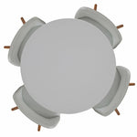 Habitat Quattro Modern Round Dining Table and 4 Chairs in White Faux Leather