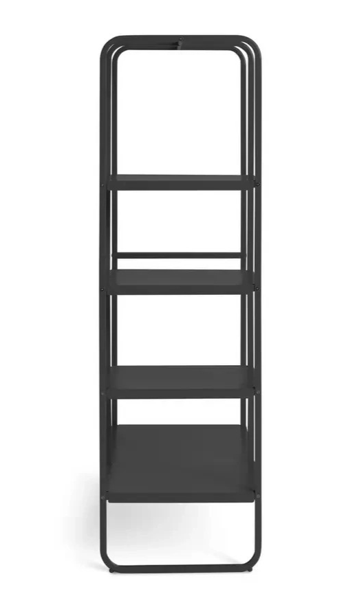 Lorelei Clothes Rail with Shelves Black | Open Wardrobe Storage Rack Furniture