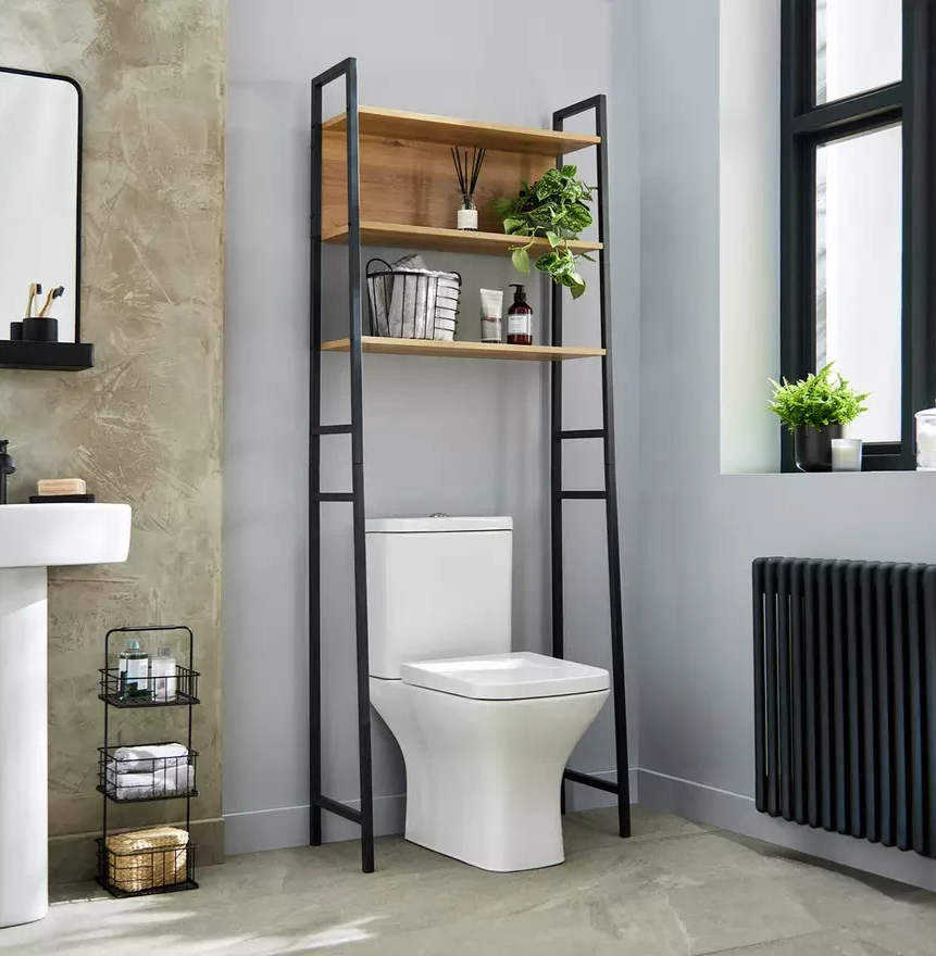 Home Loft Living Over Toilet Storage Unit Oak | Bathroom Storage Cabinet