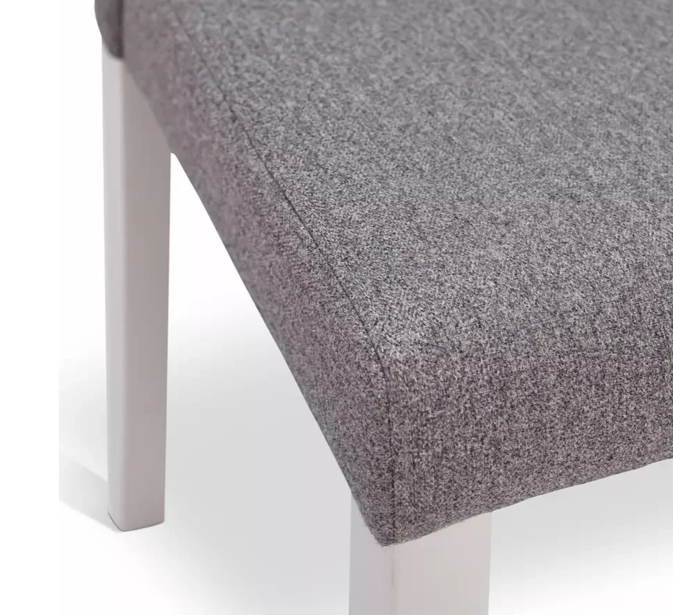 Home Pair of Tweed Fabric Dining Chairs Grey | Modern Kitchen Dining Chair Set