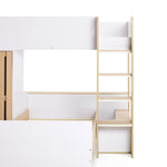 Norah L Shaped Single Bunk Bed- White & Oak | bunk bed for small room