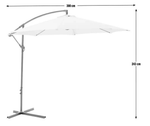 Home 3m Overhanging Garden Parasol - Grey | Outdoor Patio Shade Sun Umbrella