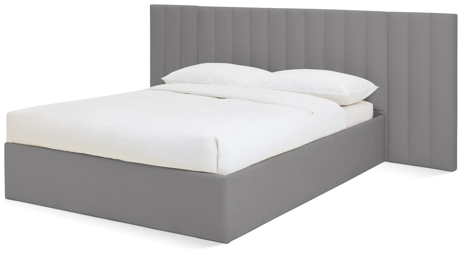 Pandora Hotel Double End Lift Ottoman Bed - Grey | Cozy Bedroom Atmosphere