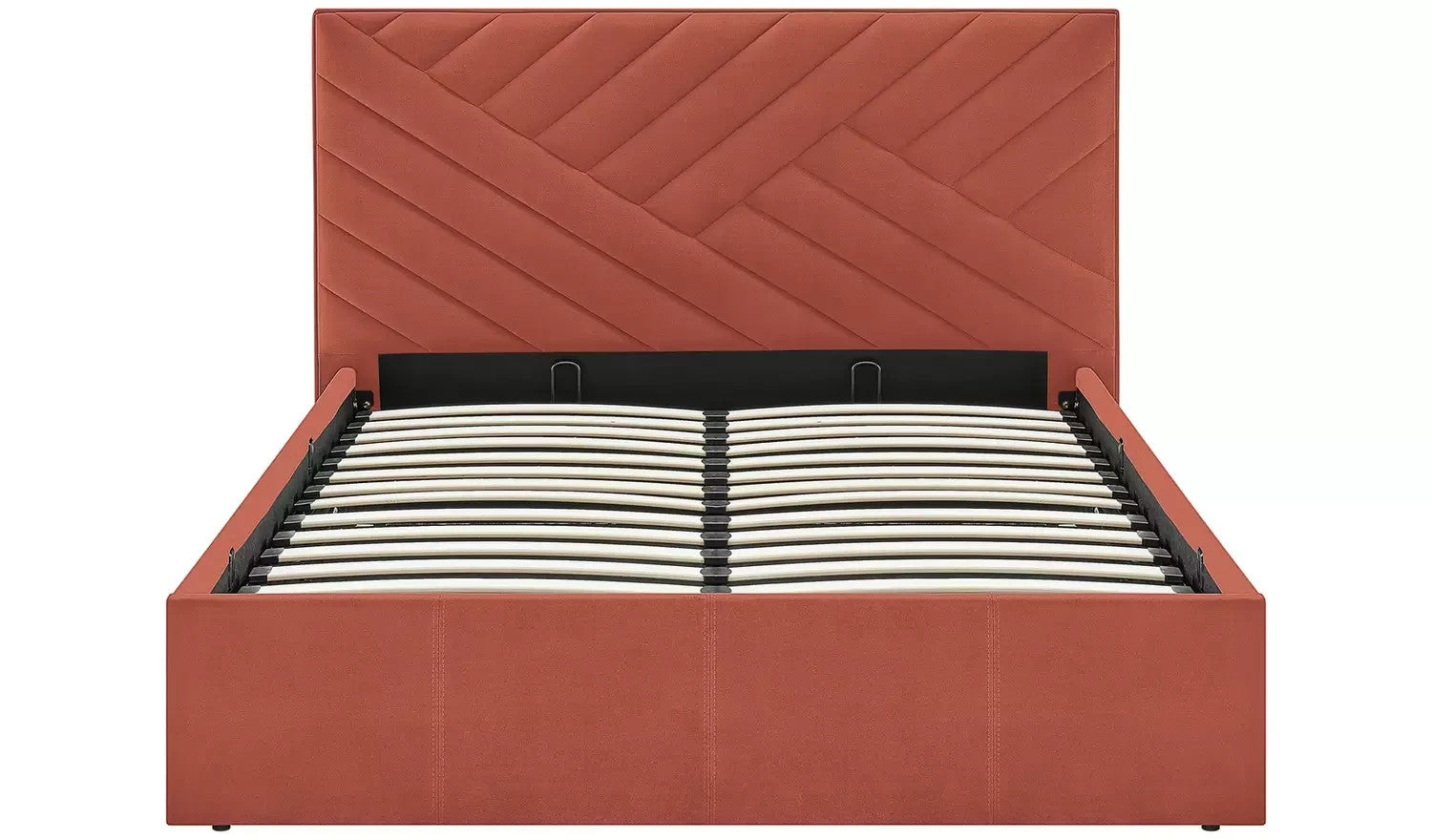 Home Luca Double End Lift Ottoman Bed - Orange | Storage Bed Frame Bedroom