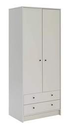 Malibu 2 Door 2 Drawer Wardrobe - Soft Grey