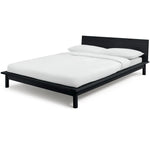 Akio Small Double Wooden Platform Bed Frame- Black | Japanese style bed frame