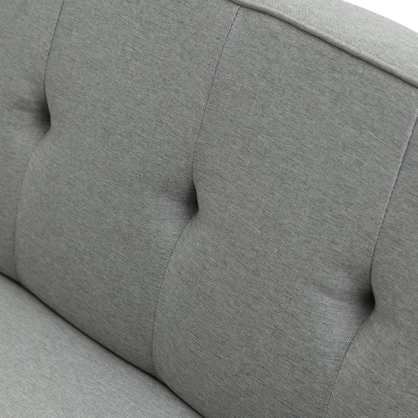 Odeon Fabric 2 Seater Clic Clac Sofa Bed - Grey | Stylish Fold Out Futon Couch