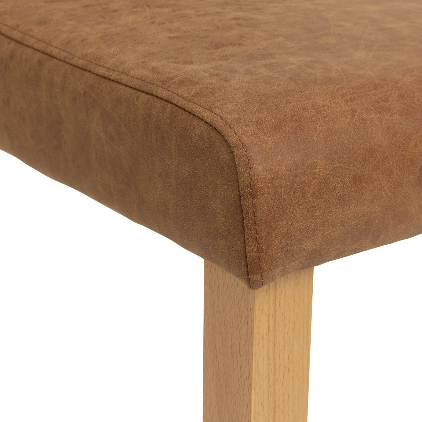 Home Pair of Faux Leather Dining Chair - Tan | Comfy and relaxed dinning chairs