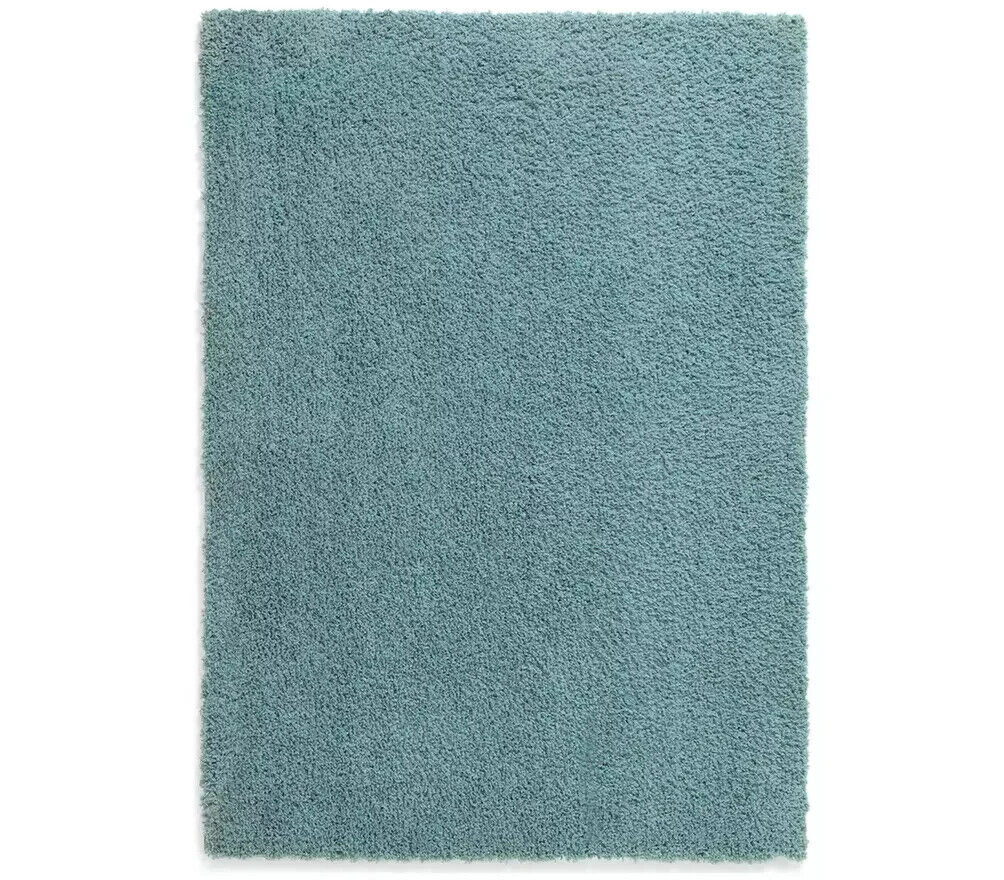 Habitat Recycled Cosy Plain Shaggy Rug - 160x230cm - Blue