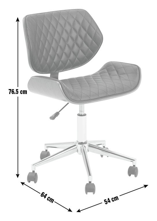 Habitat Sorel Faux Leather Office Chair - Black & Brown | PU leather chair