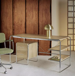 Albers Chrome Office Desk Natural | Modern Home Office Workstation Desk