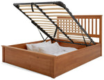 Home Aspley Kingsize Wooden Ottoman - Oak Stain | oak ottoman bed