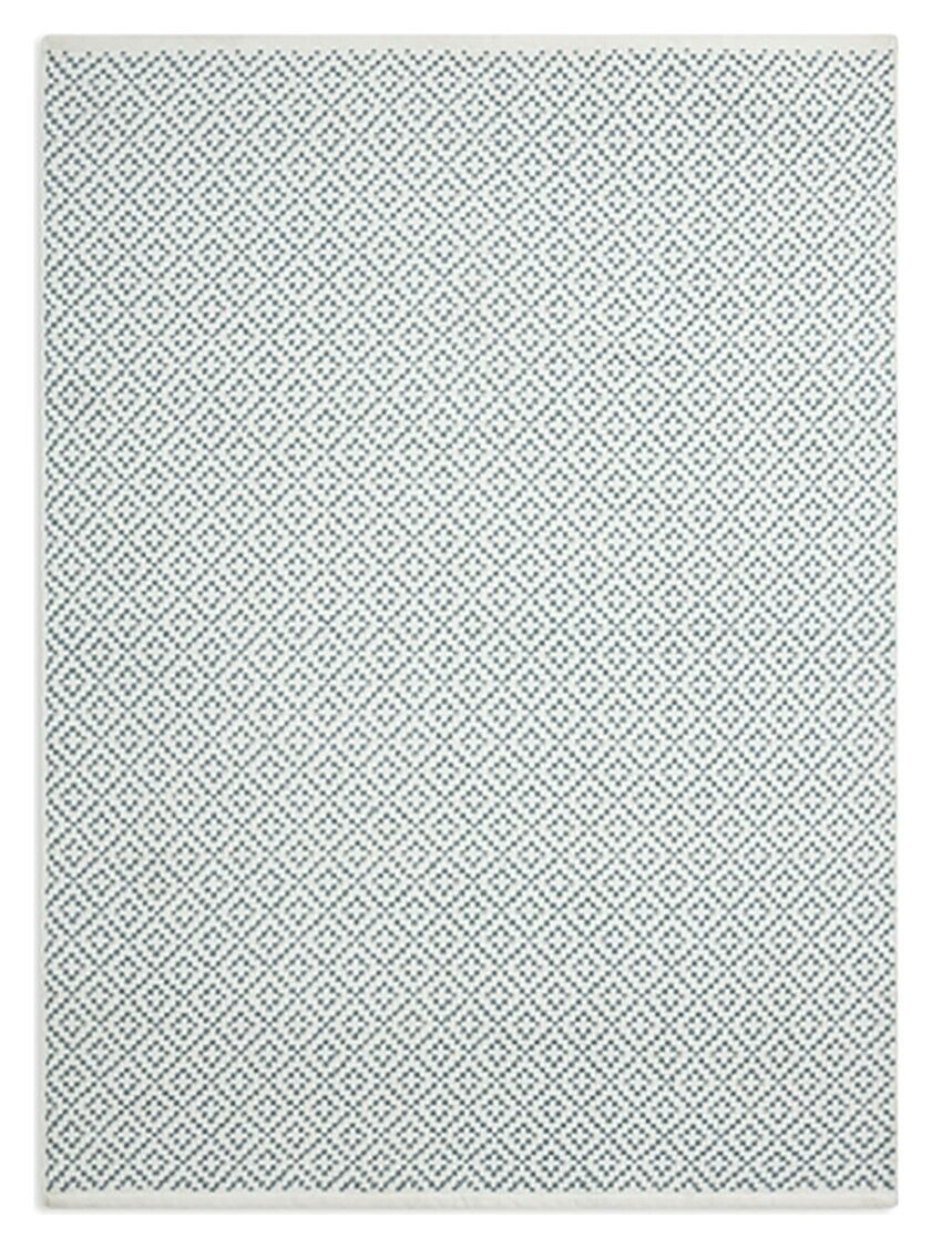 Habitat Modern Country Diamond Blue Flatweave Rug -230x160cm