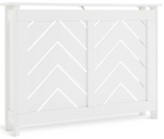 Habitat Chevron Small Radiator Cover - White | Stylish Heater Cover for Modern