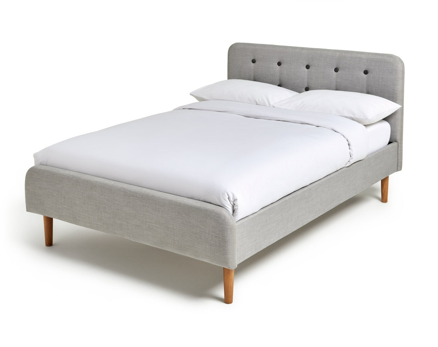 Aspen Kingsize Fabric Bed Frame - Grey | Comfortable Soft Night Rest