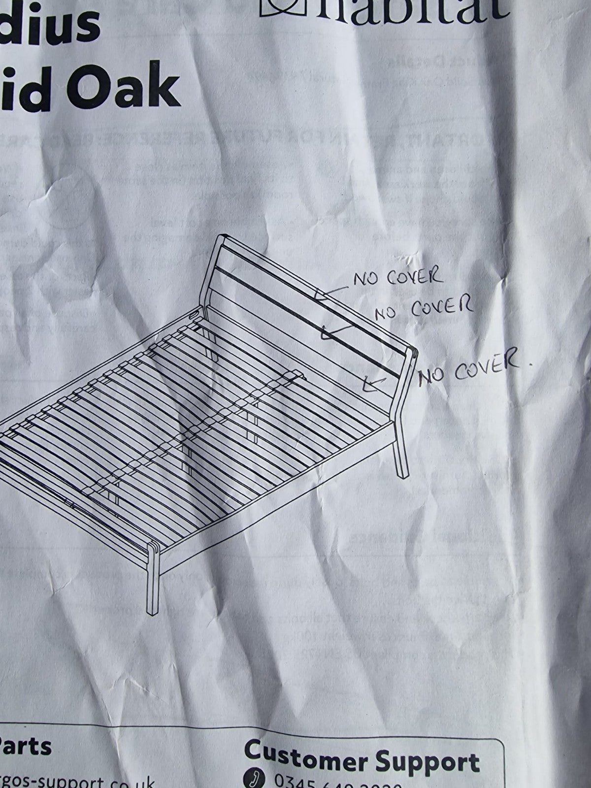 Radius Kingsize Wooden Bed Frame - Oak ( B Grade )
