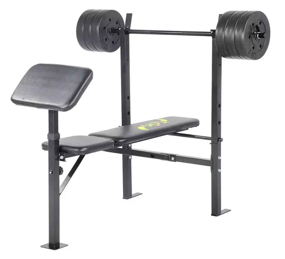 Opti Bench with 30kg Weights | Home Gym Fitness Equipment for Strength Training