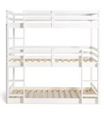Home Josie Triple Single Bunk Bed - White | Multi Level Sleeping Setup