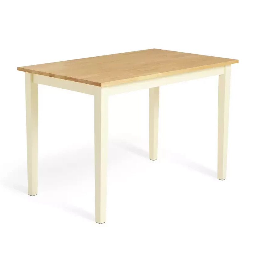 Home Chicago Solid Wood 4 Seater Dining Table Cream | Modern Dining Room Table