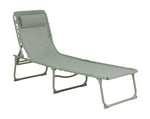 Home Set of 2 Folding Metal Sun Loungers - Green