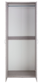 Seville 2 Door Wardrobe - Grey Oak Effect (B Grade 1082.)