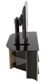 AVF Corner TV Stand With Storage Oak Eff Up to 42 Inch TV Unit Glass Black 90cm