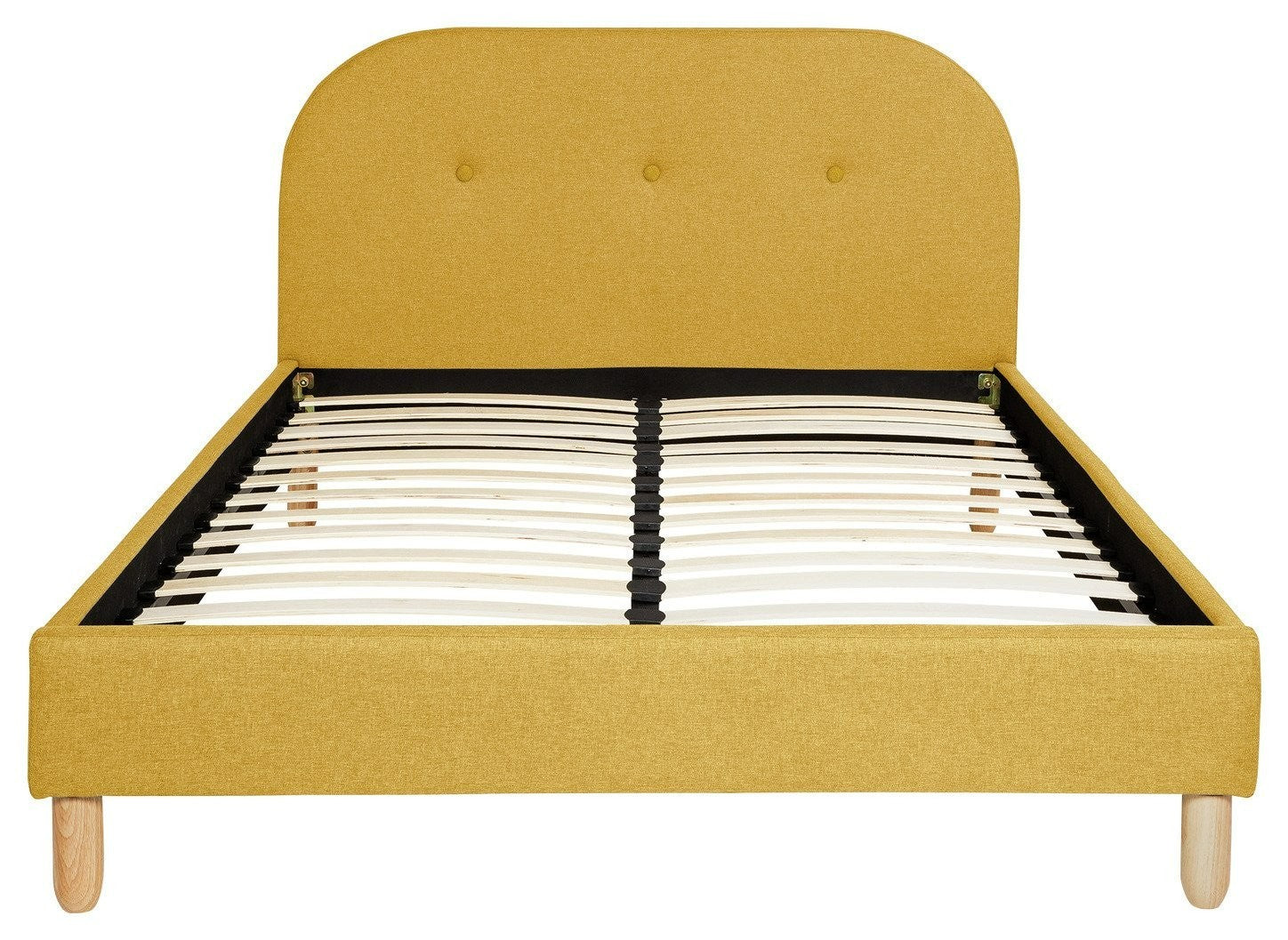 Elin Double Fabric Bed Frame - Mustard | Modern Bedroom Style