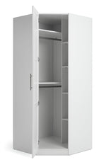 Munich Panelled Corner 1 Door Wardrobe - White ( B GRADE)