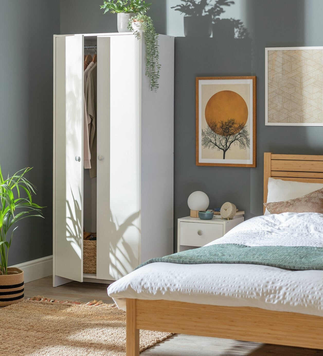 Seville 2 Door Wardrobe - White ( B Grade 35478 - 35479 )
