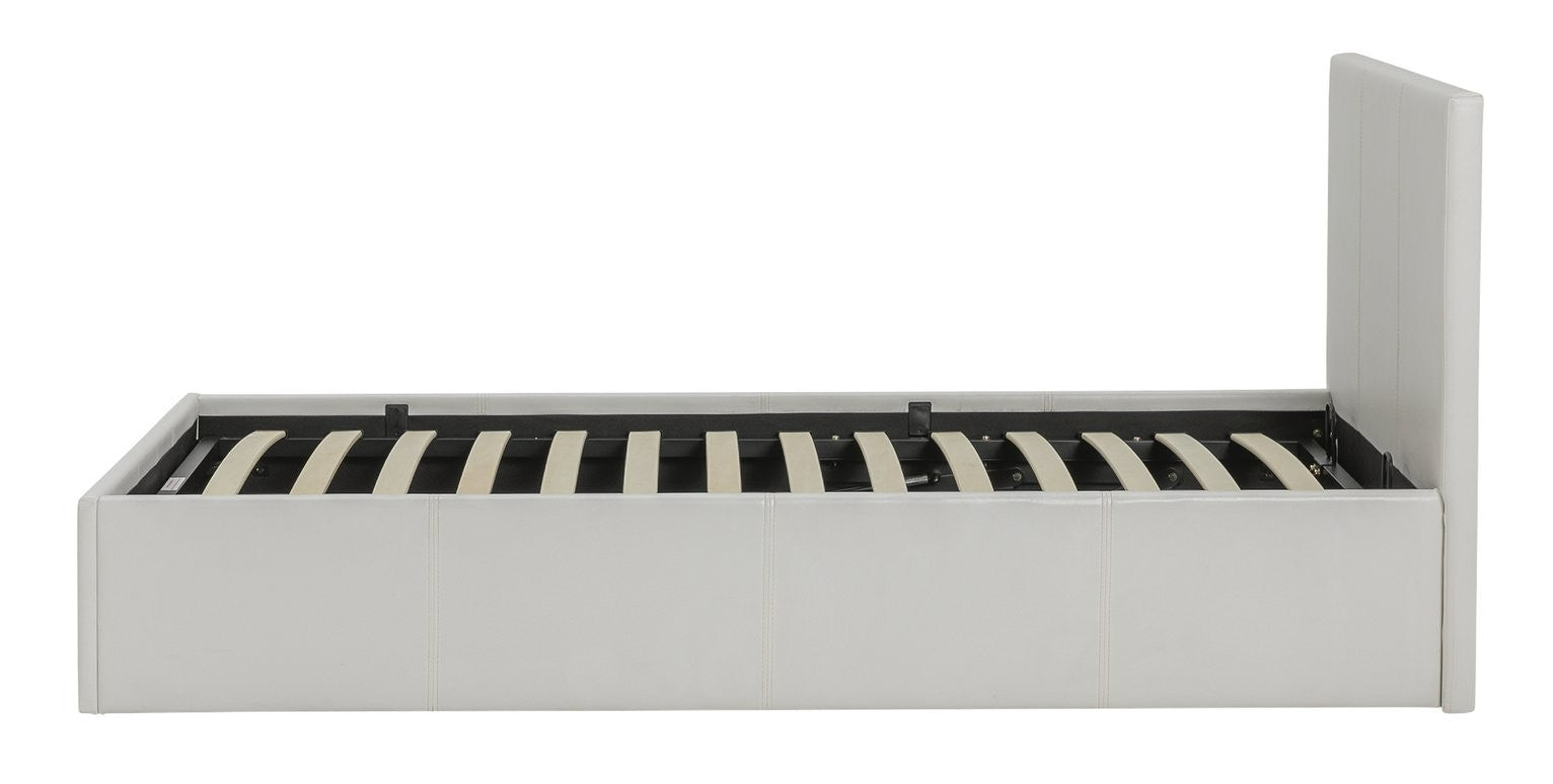 Home Lavendon Single End Lift Ottoman Bed - White | Modern Space-Saving Bed
