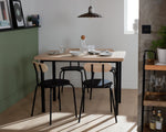 Habitat Zayn Wood Effect Dining Table & 4 Black Chairs | Modern Kitchen Dining
