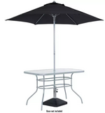 Home Pacific 6 Seater Folding Metal Patio Set - Black | Furniture With Parasol