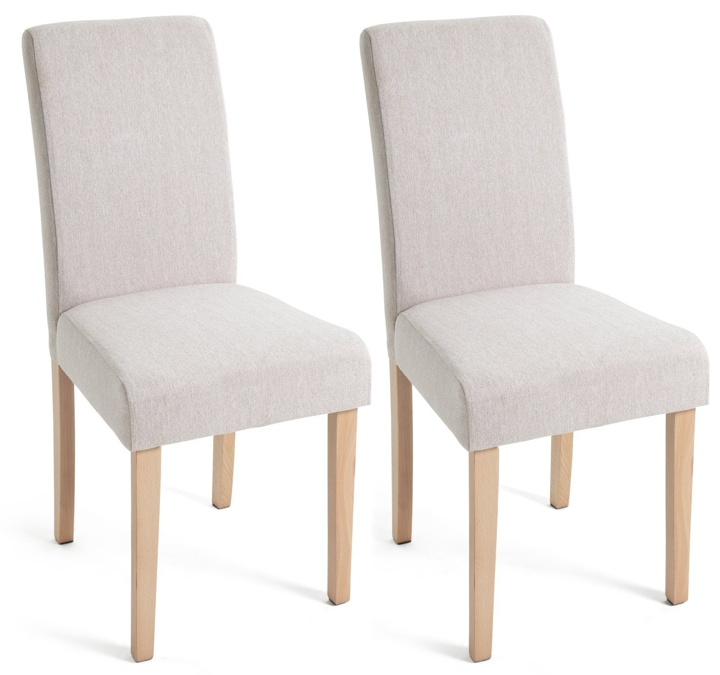 Home Midback Pair of Fabric Dining Chair - Beige | Modern Mealtime Seating