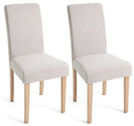 Home Midback Pair of Fabric Dining Chair - Beige | Modern Mealtime Seating