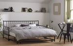 Kanso Metal Guest Bed with Trundle - Black | space-saving guest bed