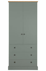Kensington 2 Door 3 Drawer Wardrobe - Sage Green | Elegant bedroom furniture