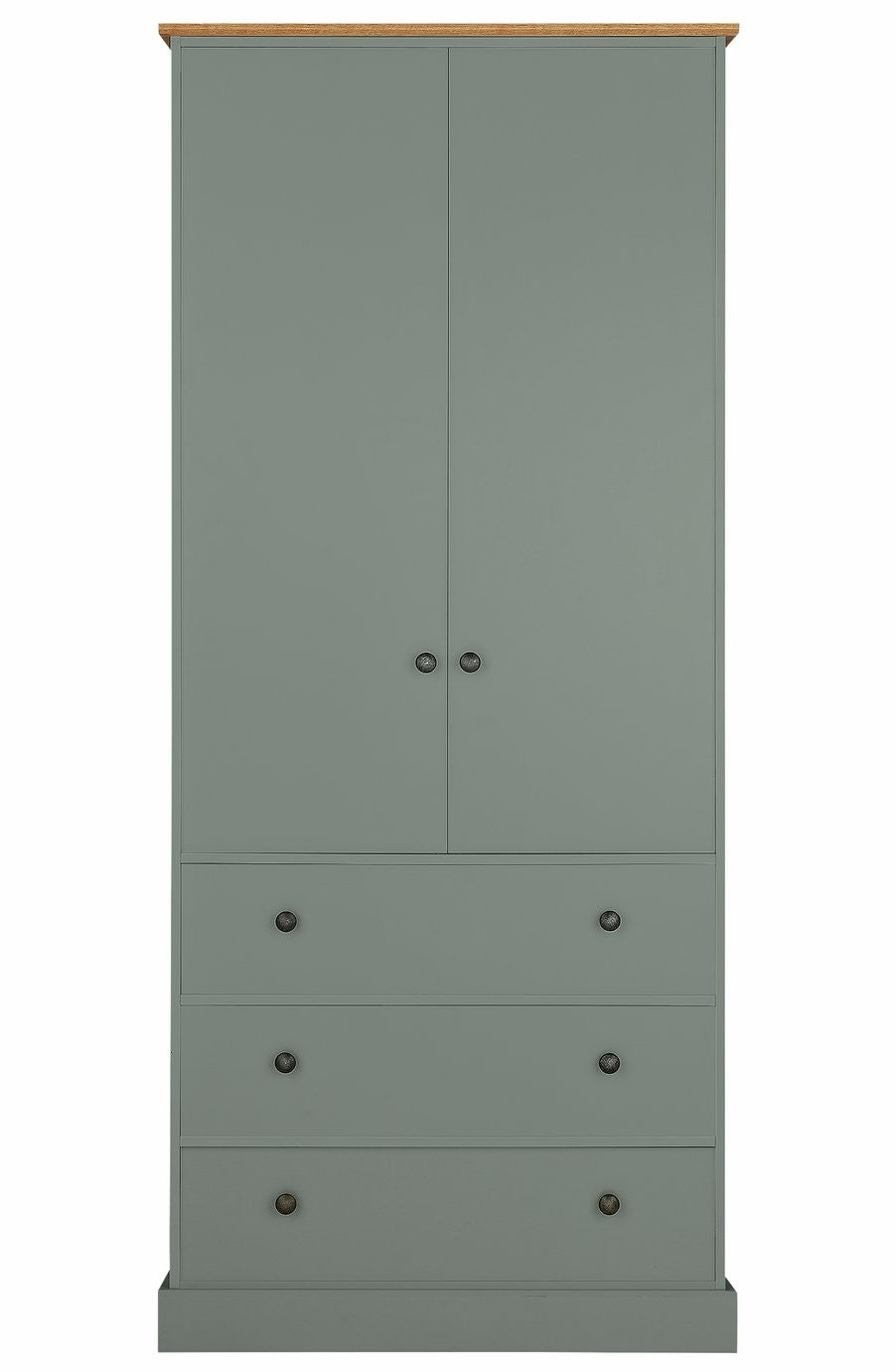 Kensington 2 Door 3 Drawer Wardrobe - Sage Green | Elegant bedroom furniture