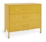 Habitat Stevie 3 Drawer Chest Mustard | Retro Steel Storage Unit with Metal Hand