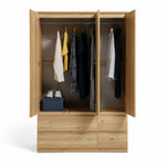 Home Jenson 3 Door 4 Drawer Wardrobe - New Oak (B Grade)