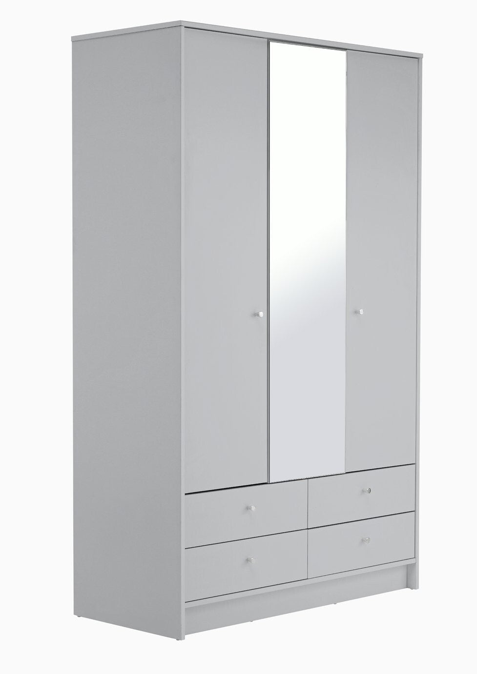 Malibu 3 Door 4 Drawer Mirror Wardrobe - Grey ( B Grade 47161 - 47170 )